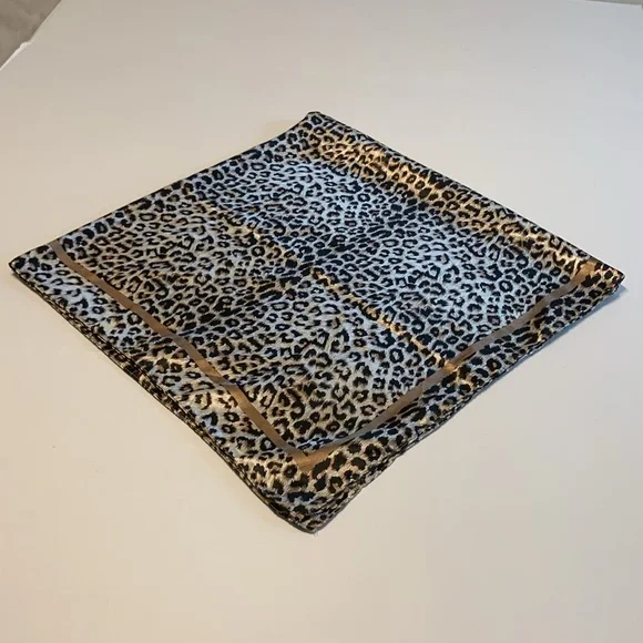 Women’s Leopard Print Silk Scarf - Picture 3 of 5